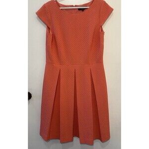 Alex Marie Coral Textured Fit & Flare Dress Size 12 Cap Sleeve